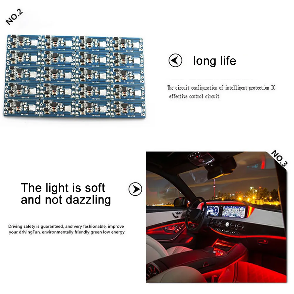 Camping Neon EL Strip Light Kit Party Multicolor Car Interior Decorative 12V Bluetooth Control 5050 LED Flexible RGB