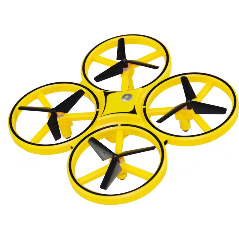 RC Drone Mini Инфракрасный Индукционный Ручное Управление Drone Высота Удержания 2 Контроллера Quadcopter для Детей Игрушка в Подарок - Цвет: Цвет: желтый