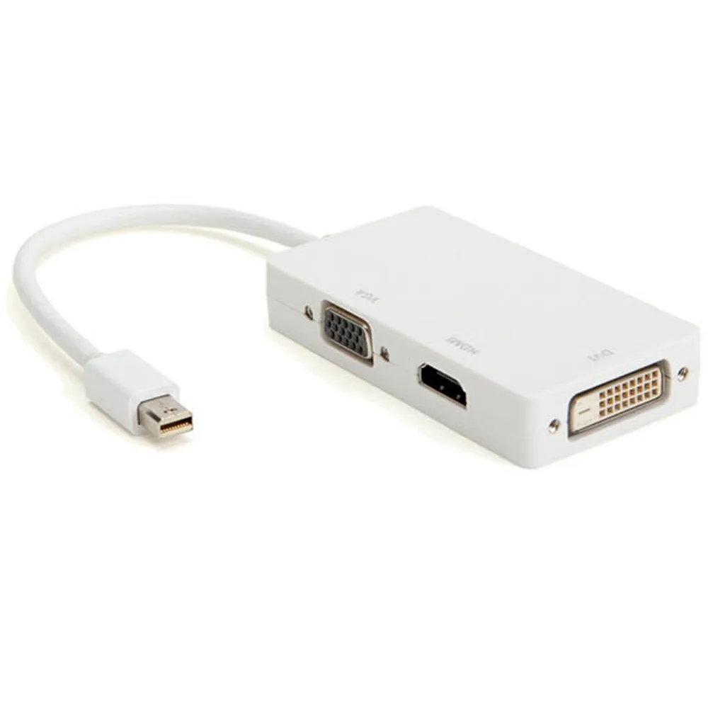 3 In1 Thunderbolt мини Дисплей Порты и разъёмы DP To совместимому с HDMI VGA DVI адаптер кабель