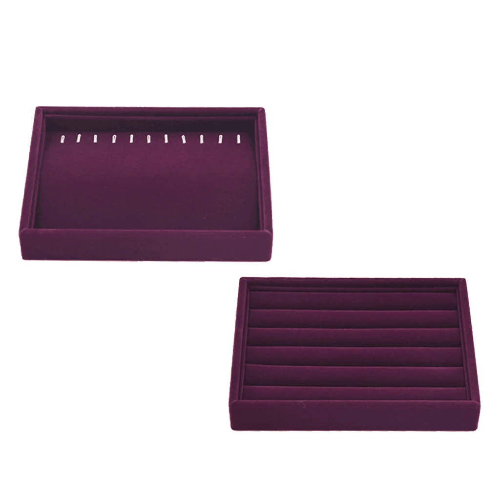 Velvet Watch Drawer Storage Stackable Jewlery Organizer Tray