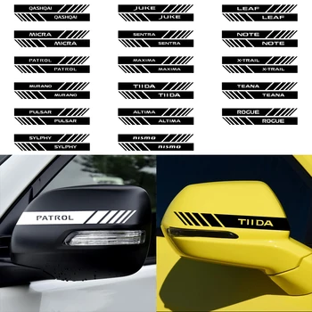 

2PCS Car Rearview Mirror Reflective Stickers Decoration For Nissan Qashqai Juke Leaf Micra Sentra NOTE Patrol Maxima X-TRAIL