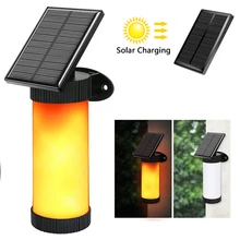 Солнечная тела индукционные Настенные светильники Светодиодный Солнечный фонарь настенный светильник с эффектом пламени Водонепроницаемый мерцание для патио