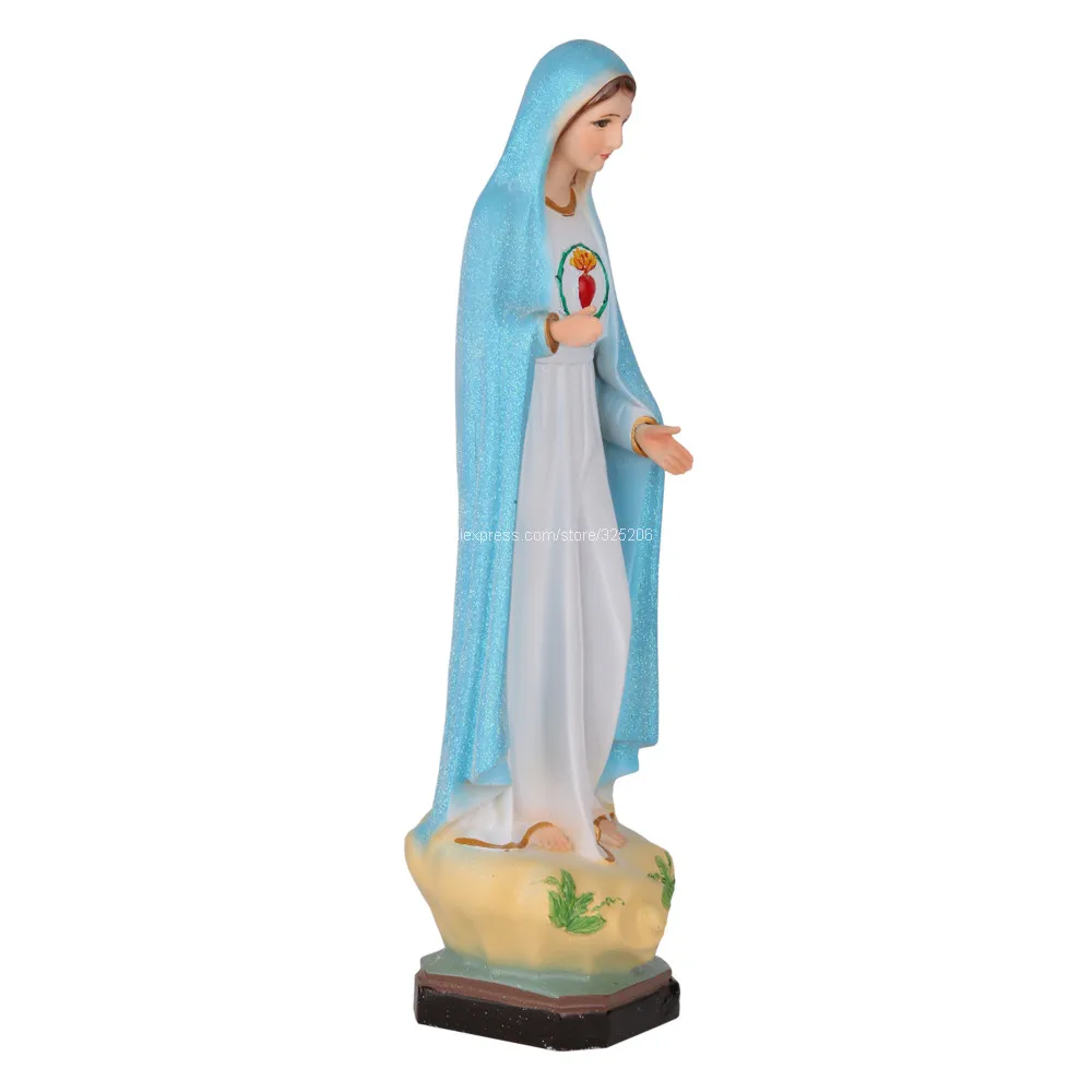 Saint Virgin Mary Statue Sacred Heat of Mary Sculpture Tabletop Decoration Holy Figurine 30cm Height