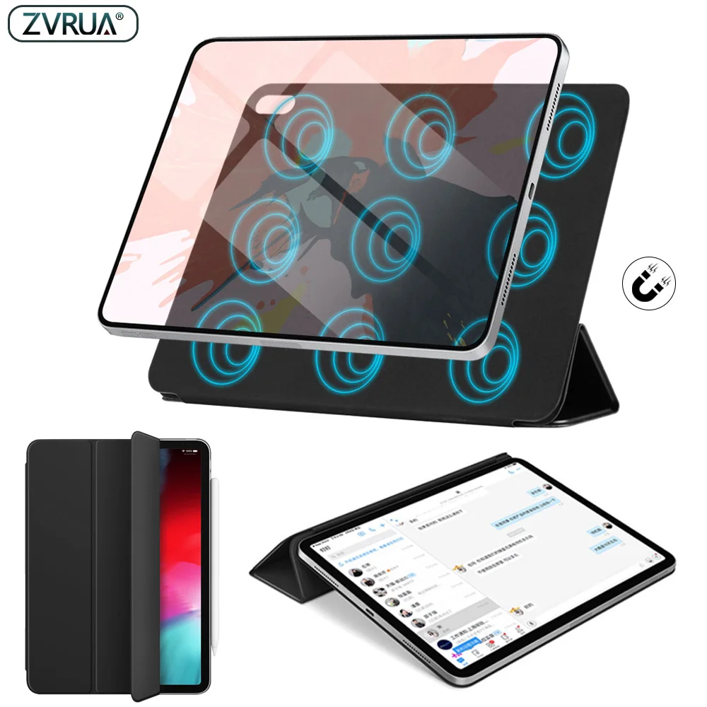 

for Face ID 11 12.9 inch iPad Pro 2018 , Magnetic Ultra Slim Smart Folio Stand Cover Case Support Attach Charge