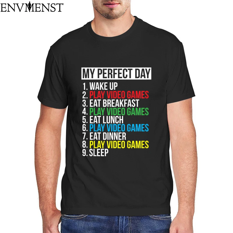 Футболка My Perfect Day для видеоигр мужчин женщин мальчиков девочек хлопковая крутая