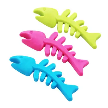 

3PCS Pet Dog Chew Toys Rubber Teether Molar Tooth Fish Bone Shape Bite Resistant Dog Toy for Puppies Labrador Small Pets 20E