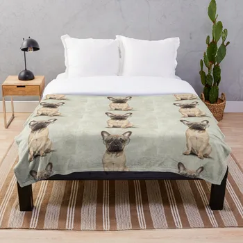 

Mr Bulldog Blanket Wool Flannel Plush Blanket Bedspread For office Sherpa Blanket Couch Quilt Cover Travel