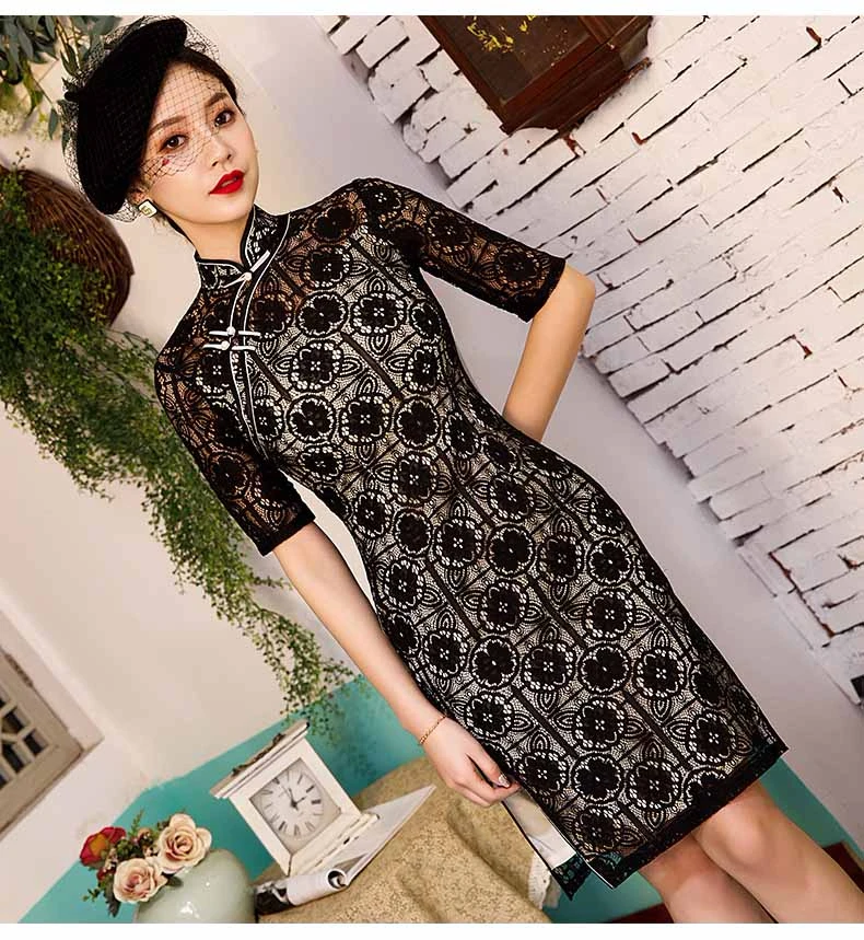 Модное зеленое Короткое платье-Ципао, китайское традиционное платье, Vestido, Восточное Чино, традиционное женское элегантное платье