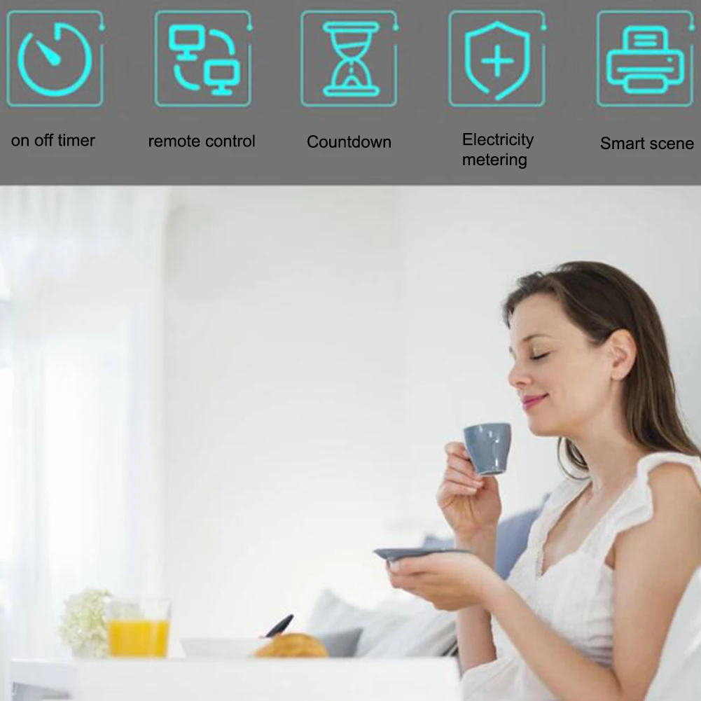 Смарт Wi-Fi адаптер 10A Дистанционное Голосовое управление Мощность монитор розетка Функция синхронизации с Google Home Alexa