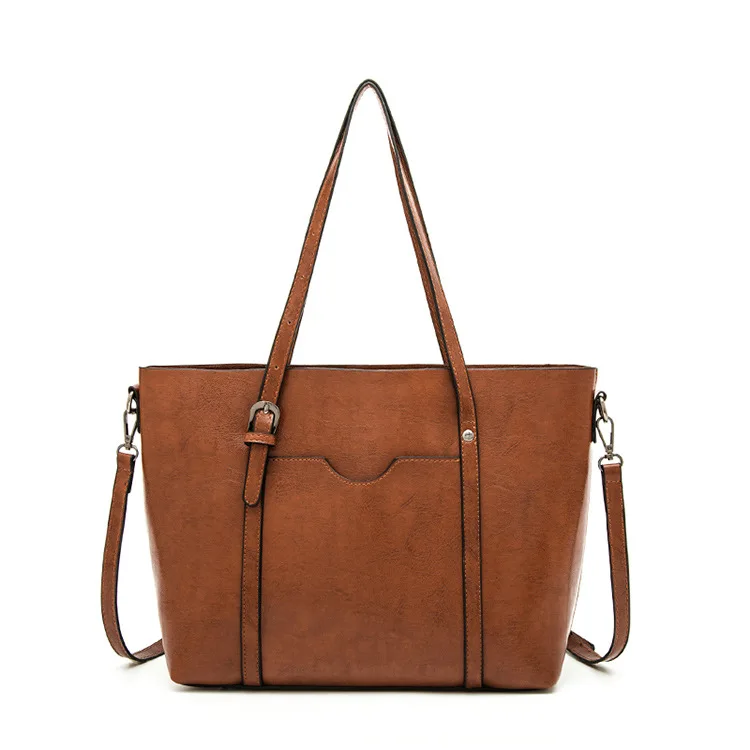 

Oil Skin WOMEN'S Bag Crossbody Bag Europe And America Fashion PU Handbag Hand Large Bag