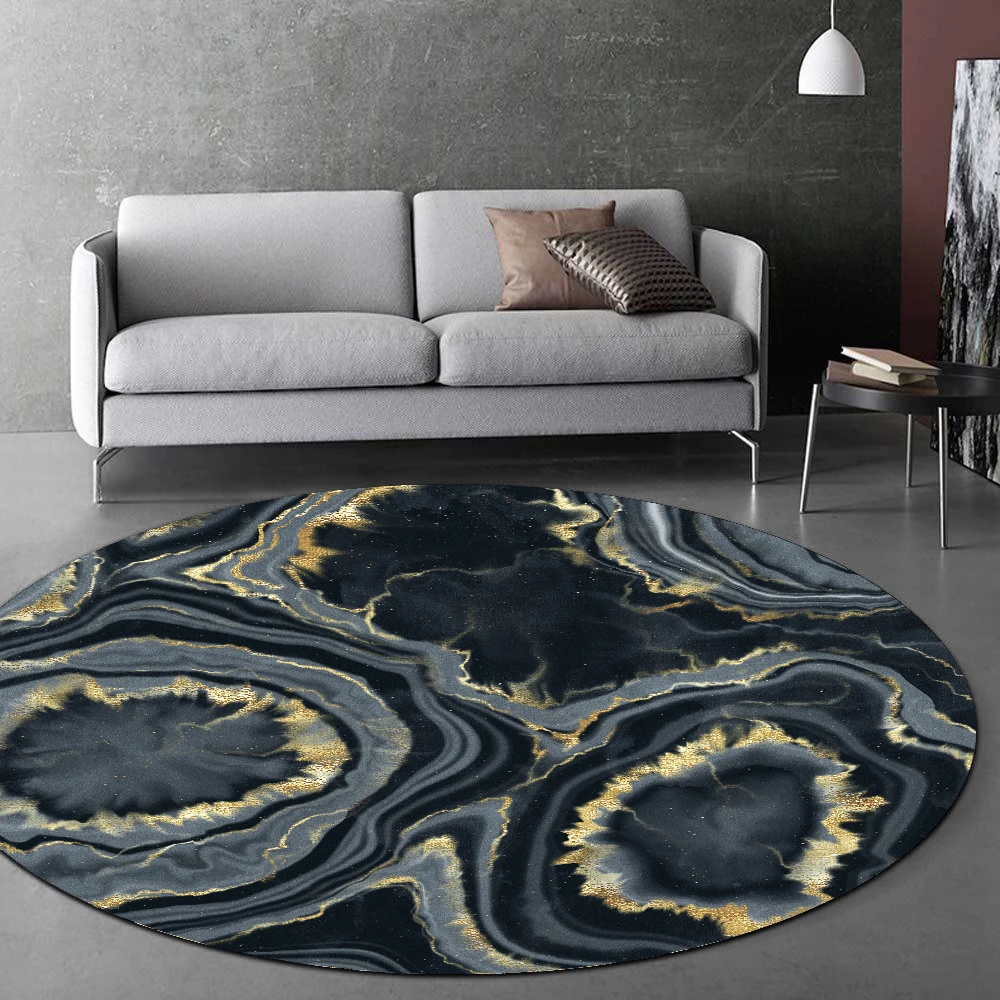 show original title Details about   3d Gold Print Art 7 Non-Slip Rug Mat Round Elegant Carpet DE 