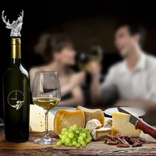 Цинковый сплав Олень голова оленя вино Pourer уникальные пробки бутылки вина аэраторы Бар инструменты продвижение