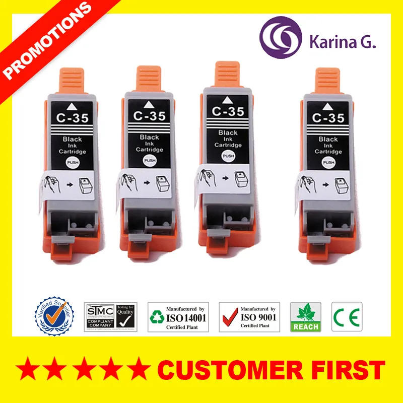 4X for Canon Pixma IP 100 Black Ink Cartridge PGI-35 PGI35 PGI 35 Inkjet | Компьютеры и офис