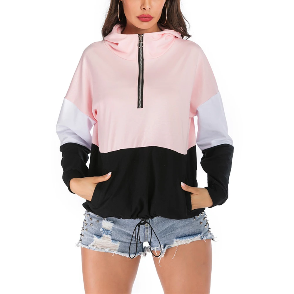 

hunter-wish In Stock New Hoodie Women Patchwork Sweatshirts for Female Autumn Winter Wear Clothes Fashion