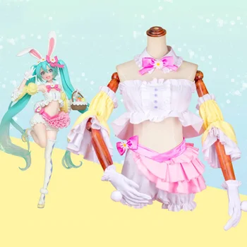 

Hatsune Miku Cosplay Costumes Hatsune Miku Rabbit Ears Cosplay Costume Halloween Carnival Party Women Customized