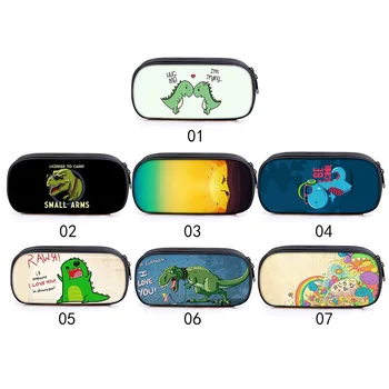 

Hard Shell Stylus Pencil Case Dinosaur Pattern Bag Student Pen Boxes Holder Stationery Makeup Brush Storage Bag Case