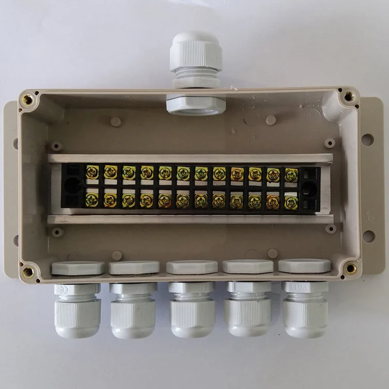 1 In 5 Out 12 Bit Plastic Waterproof Terminal Wiring Box Outdoor Junction Box With Lug Wire