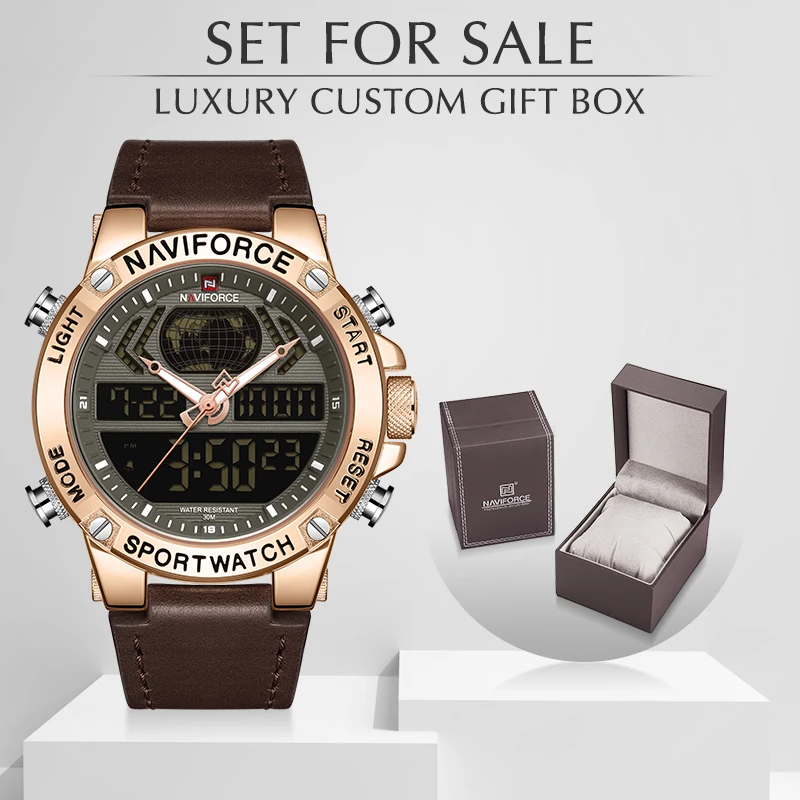 Часы наручные NAVIFORCE Мужские кварцевые люксовые брендовые водонепроницаемые