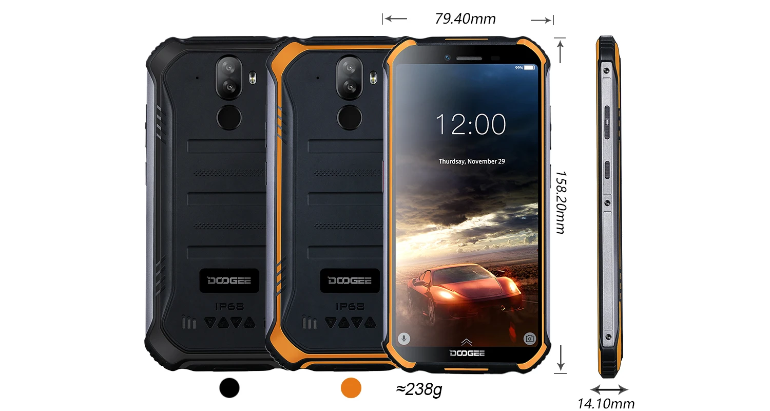IP68 DOOGEE S40 Lite прочный мобильный телефон 5,5 дюймов дисплей 4650 мАч 8,0 МП отпечатков пальцев четырехъядерный 2 ГБ 16 ГБ Android 9,0