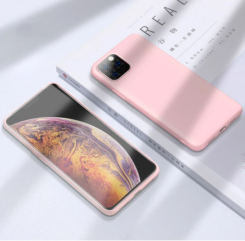 Модный мягкий чехол чехол противоударный чехол для Apple, iPhone 11 Pro Max X XS Max XR 6,1 6,5 5,8 Официальный чехол из жидкого силикона - Цвет: LPink