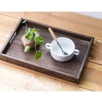 

Wooden Serving Tray with Handles , Coffee Table/Butler Serving Tray