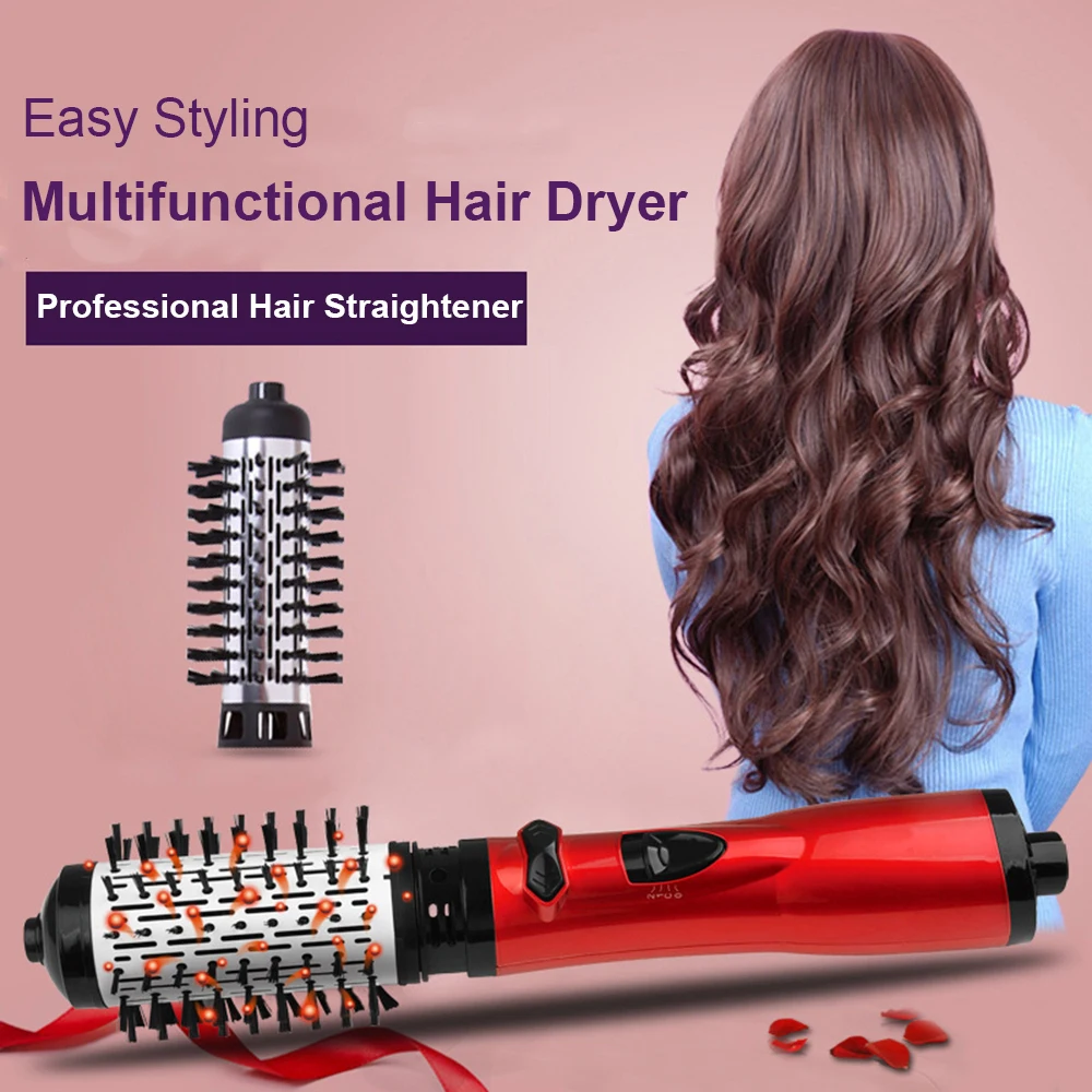 

3-in-1 Straightening Irons Styler Hair Curler Curling Iron Blower Dryer and Volumizer Wands Bar For Hair Rotating Corrugation