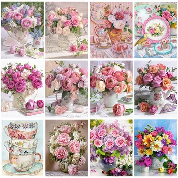 

EverShine Diamond Painting Flowers Cross Stitch Diamond Embroidery Sale Peony Picture Rhinestones Handmade Hobby Gift Wall Decor