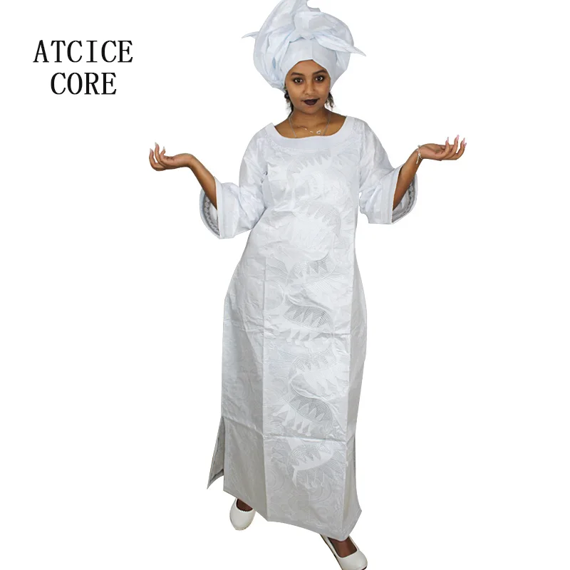 Африканские платья для женщин Базен riche вышивка дизайн длинное платье A248