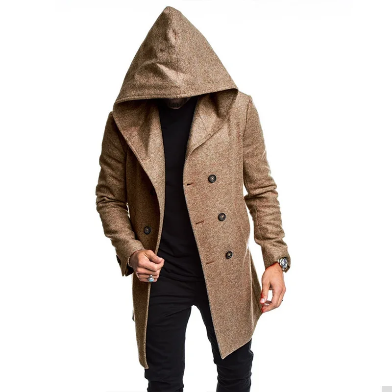 Мужской Тренч, осенняя куртка, брендовая куртка, мужские пальто, Повседневный шерстяной Тренч для мужчин, одежда, длинное пальто для мужчин