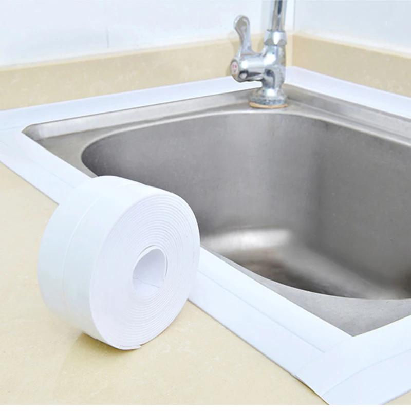 Kitchen Sink PVC Mmaterial Waterproof Mildew Strong Self-adhesive Transparent Tape Bathroom Toilet Crevice Strip Water Seal 3.2M