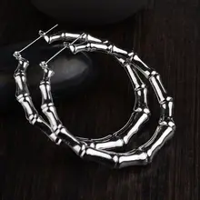 2019 estilo Punk gran Hip Hop bambú pendientes aros Punk oro placa gran oferta pendientes circulares para mujer(China)