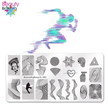 

Nail Stamping Plates Lines Cat Striped Heart Star Vortex Image Stainless Steel Nails Art Stamping Template