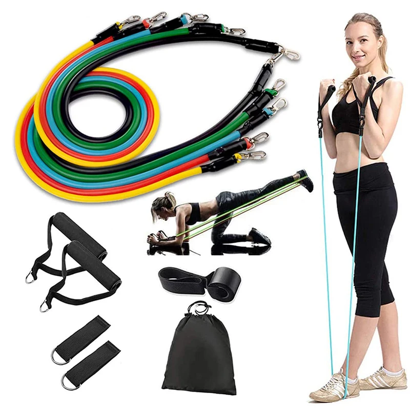

11Pcs/Set Latex Resistance Bands Home Gym Training Exercise Yoga Tubes Pull Rope Rubber Expander Elastic Bands Fitness Equipment