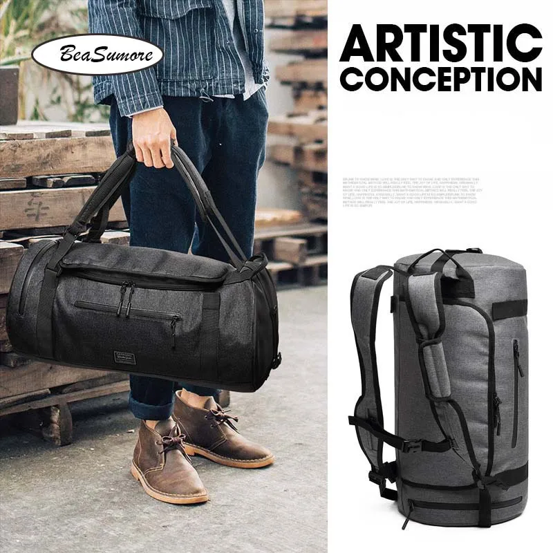

BeaSumore Men Multifunction Shoulder Backpack Short-distance Travel Bag High capacity Hand School Bag