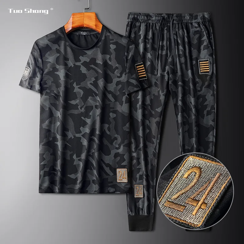 2020 Men Clothing Camouflage Sportswear Set Fitness Summer Thin Mens Track Suit Set 2 Pieces Casual Jogger Sets Plus Size 4XL 2020 Men Clothing Camouflage Sportswear Set Fitness Summer Thin Mens Track Suit Set 2 Pieces Casual Jogger Sets Plus Size 4XL