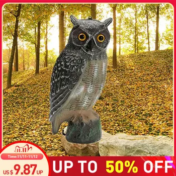 

Outdoor Hunting Large Realistic Owl Decoy Straight Head Pest Control Crow Fake Owl Decoys Garden Yards Scarer Scarecrow Pest