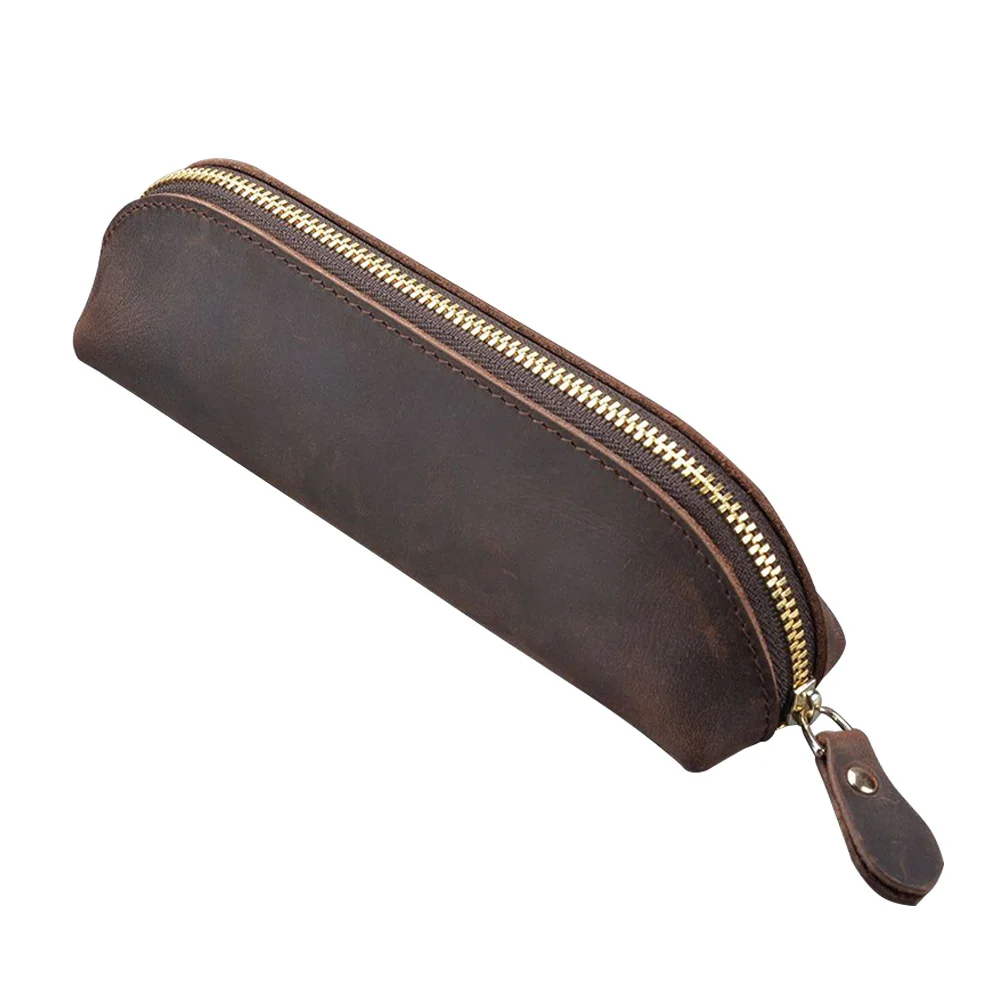 

Pencil Case Portable Stationery Faux Leather Multi-Purpose Lightweight Office Travel Storage Bag Makeup Organizer Large Capacity