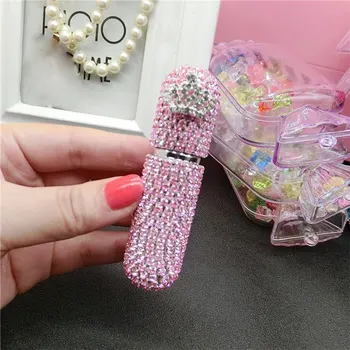 

1pc Mini Charming Rhinestone Travel Spray Bottle Perfume Storage Box Watering Can Empty Makeup Organizer Female Gifts