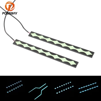 

POSSBAY Car Daytime Running Light LED COB DRL Auto Fog Driving Light Ice Blue Waterproof LED Strip Lamps