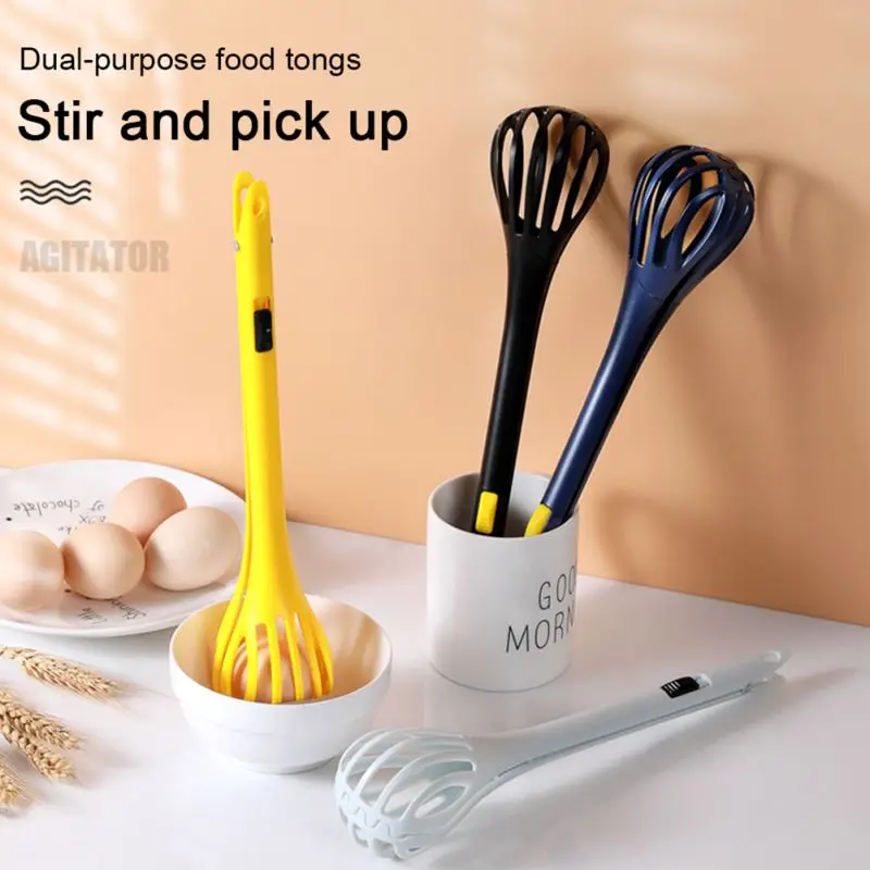 Multipurpose Manual Egg Stirrer Plastic Egg Milk Whisk Long Handle Pasta  Salad Tongs BBQ Food Clip Kitchen Baking Gadgets - AliExpress