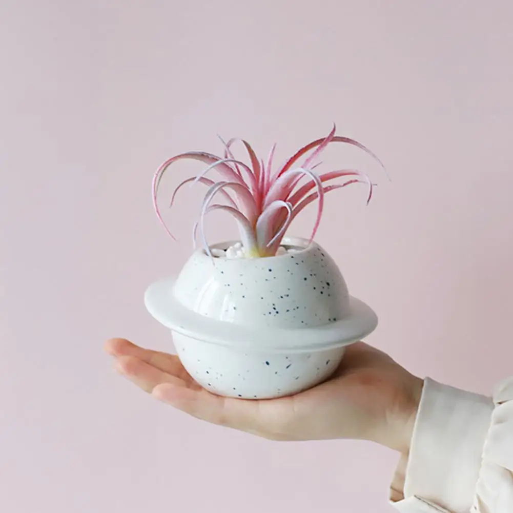 

Creative Planet Ceramic Pot For Succulent Mini Planet Shape Ceramic Succulent Bonsai Flower Pot Desktop Balcony Yard Decor Home