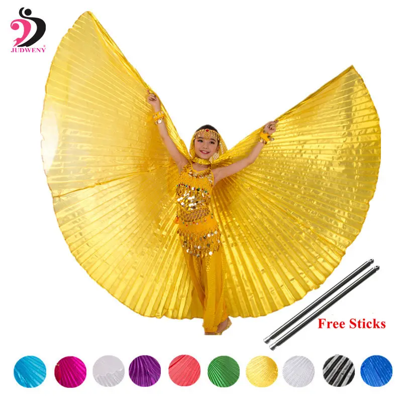 

Belly Dance Isis Wings Kids Bollywood Oriental Design Egypt Indian Egyptian Baju Belly Dance Accessories Girls with Sticks