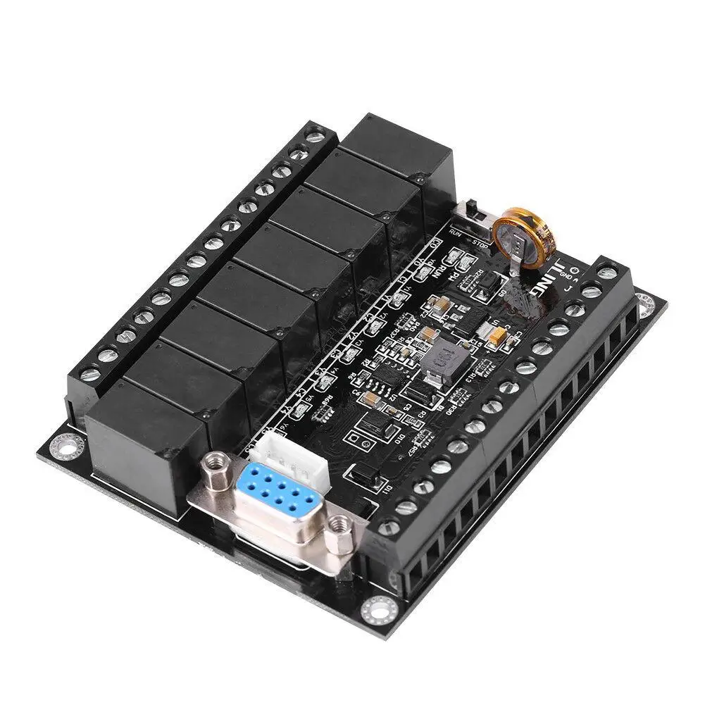 

PLC Programmable Controller DC 24V PLC Regulator FX1N-20MR Industrial Control Board Programmable Logic Controller