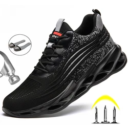 Bottes de sécurité légères pour hommes, baskets de travail Anti perforation, chaussures à bout en acier 