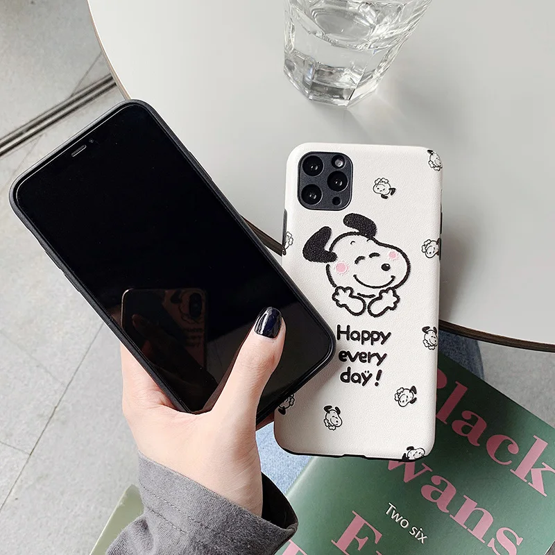 Чехол для телефона с шелковой текстурой s для iPhone 11Pro Max, милый чехол с мультяшной собакой для iPhone X XS, 6, 6 S, 7, 8, 11 Plus, мягкий силиконовый чехол
