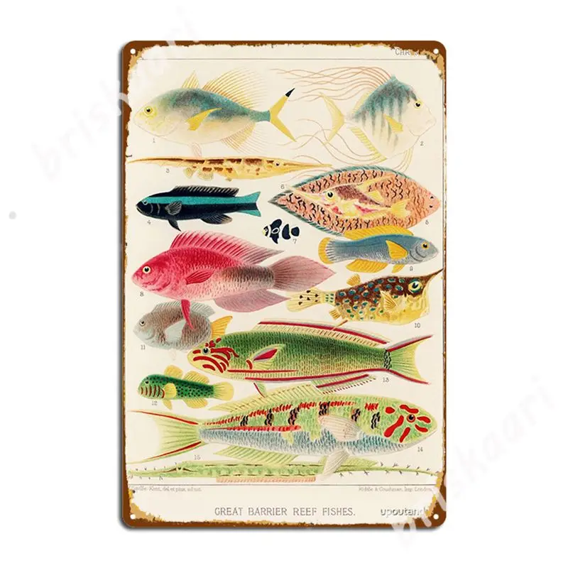 

Винтажные металлические знаки большого барьера, рифа, рыбы, Настенная роспись для гостиной, персонализированный Настенный декор, оловянные знаки, плакаты