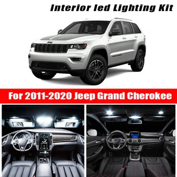 

For 2011-2020 Jeep Grand Cherokee White car accessories Canbus Error Free LED Interior Light Reading Light Kit Map Dome License