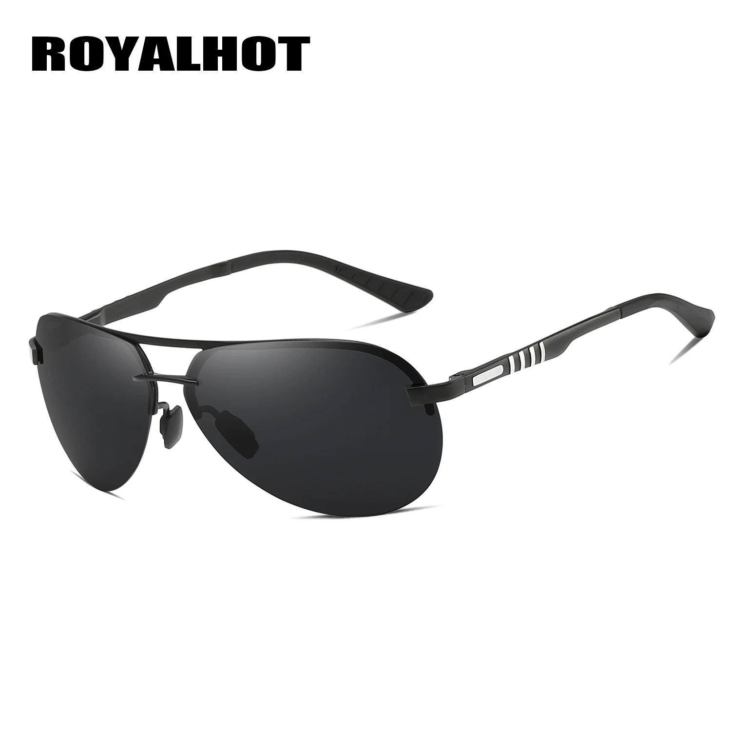 RoyalHot, мужские, женские, поляризационные, сплав, овальная оправа, солнцезащитные очки, для вождения, солнцезащитные очки, оттенки, Oculos masculino, мужские, 900157 - Цвет линз: Black grey