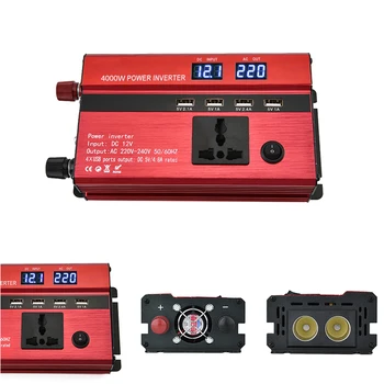 

4000w 5000w 6000w Car Power Inverter Charger DC 12V/24V To AC 220V Sine Wave Converter Interfaces Voltage Transformer Adapter