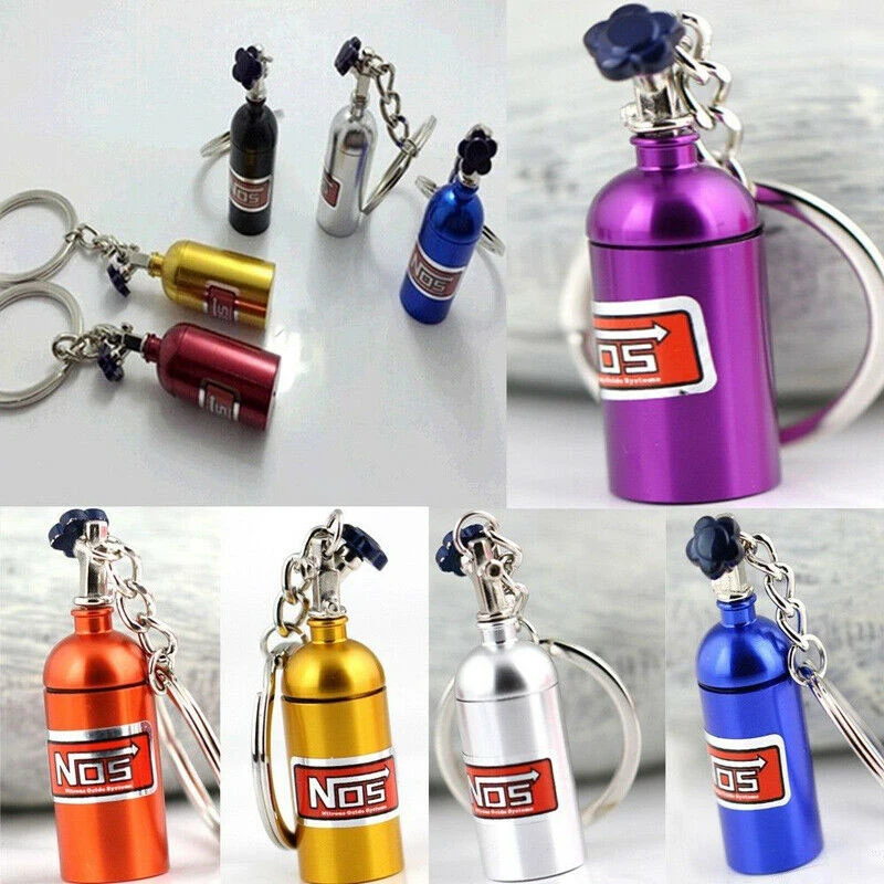 Turbo NOS Nitrous Oxide Bottle Key Chain Stash Pill Box Accessories 7
